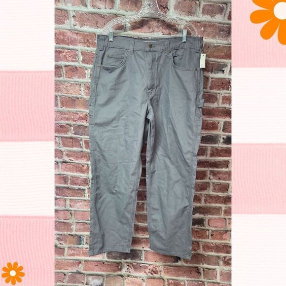 Amazon Essentials Grey Carpenter Utility Pants – Men’s 36x31 Canvas Workwear - Picture 1 of 7